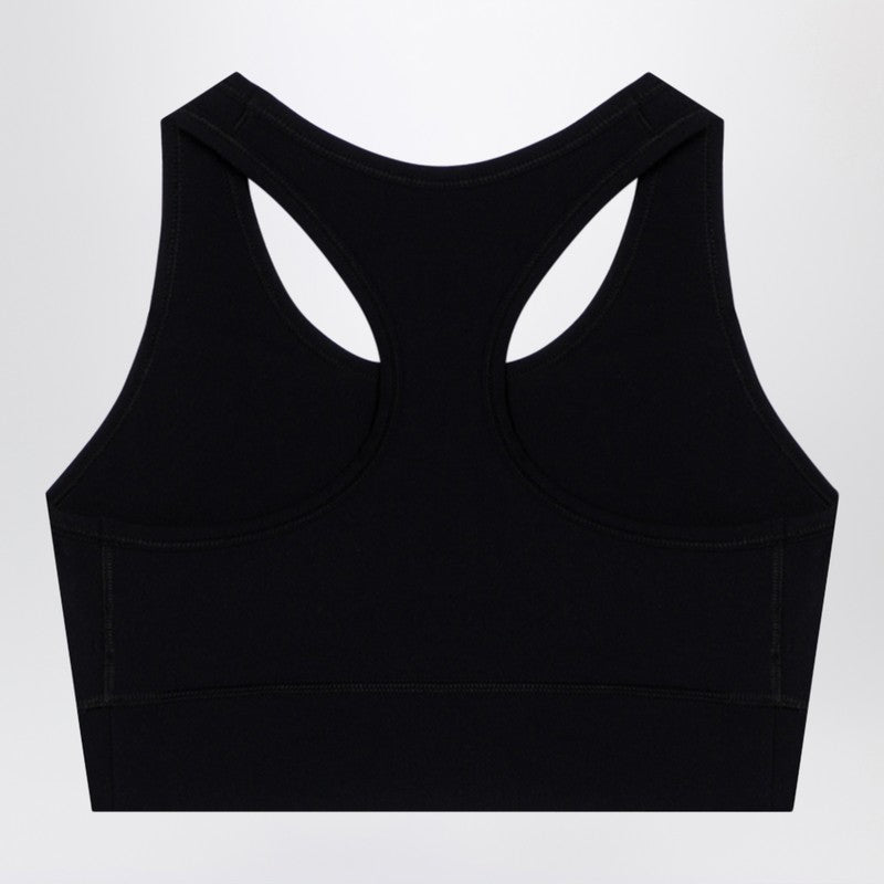 Black Activewear Sleeveless Top In Matt Nylon Blend