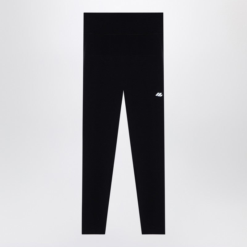Black Activewear Leggings In Matt Nylon Blend