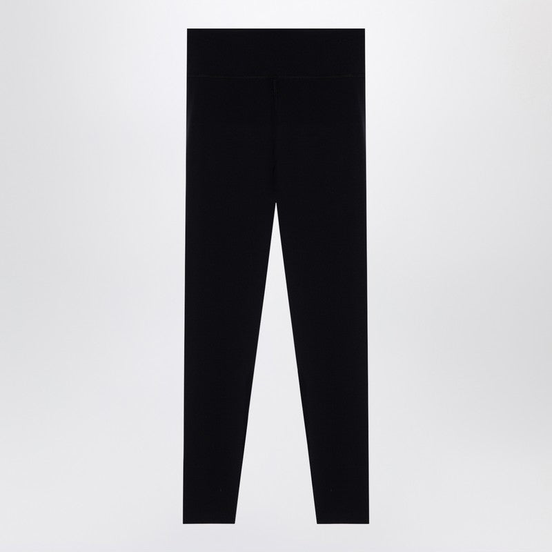 Black Activewear Leggings In Matt Nylon Blend