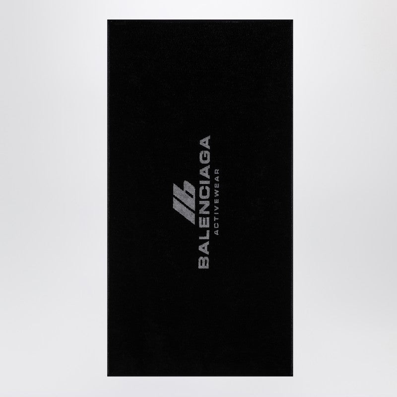 Black Cotton Activewear Gym Towel