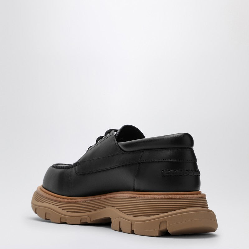 Black Leather Lace-Up With Maxi Sole