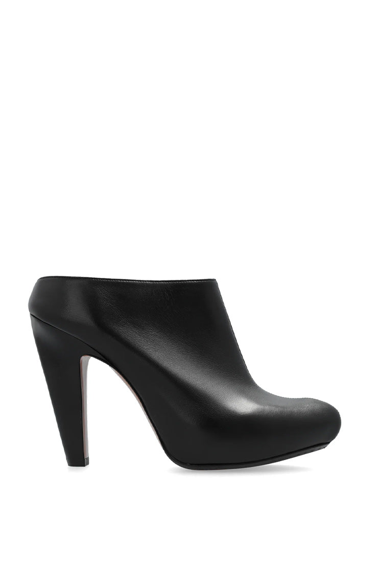 High Heeled Edge Platform Mules
