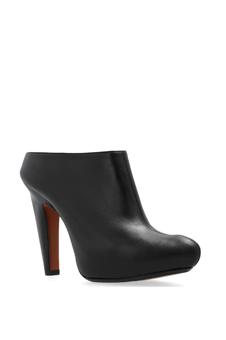 High Heeled Edge Platform Mules