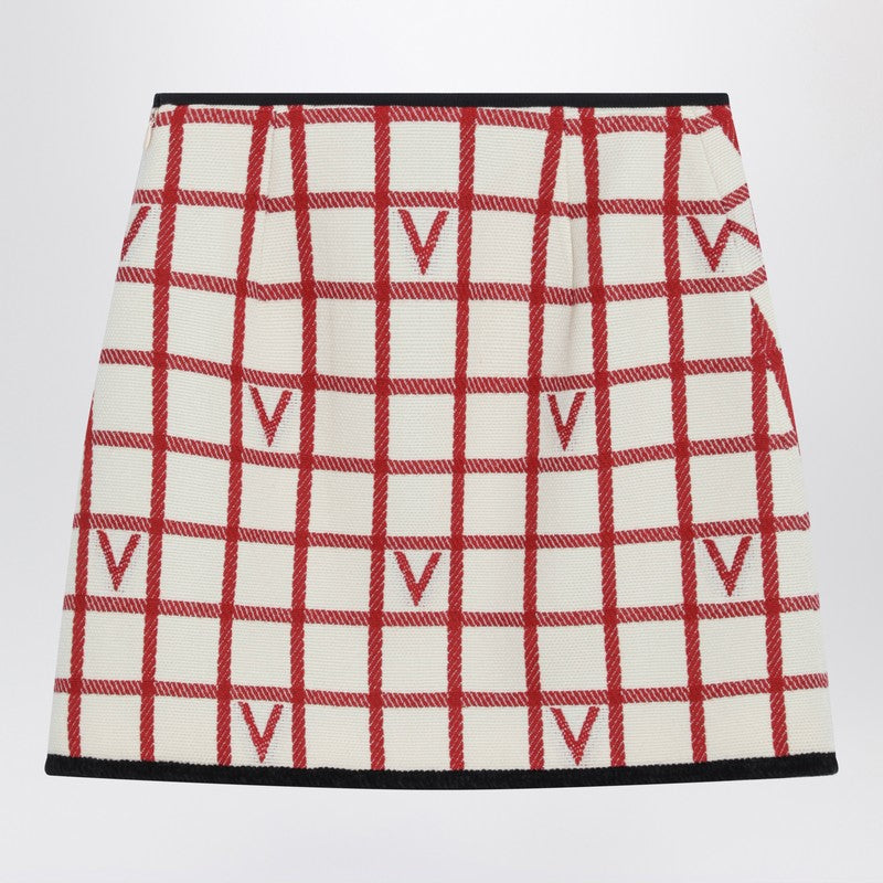 Ivory skirt with Check Vlogo pattern