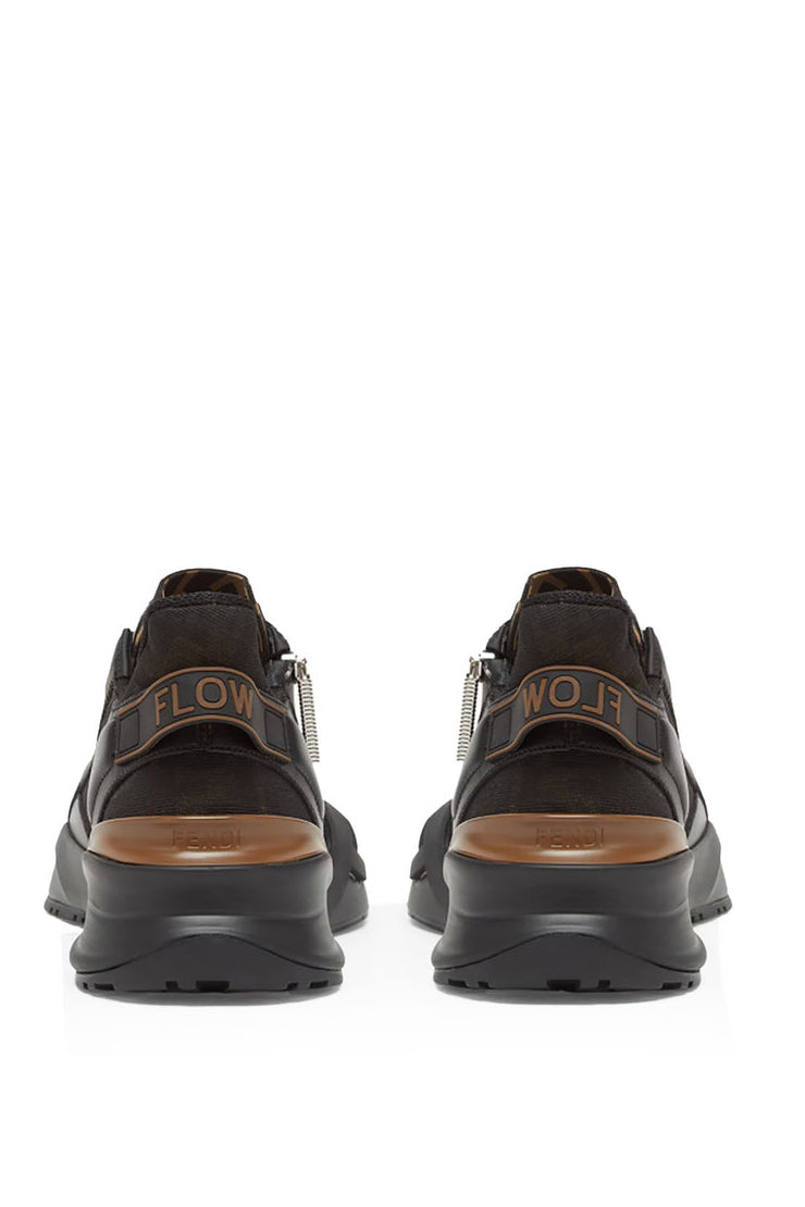 Leather And Fabric Flow Sneakers
