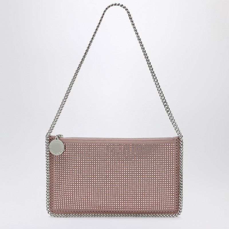 Dusty Pink Wallet Bag With Chain And Strass