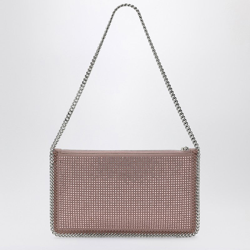 Dusty Pink Wallet Bag With Chain And Strass