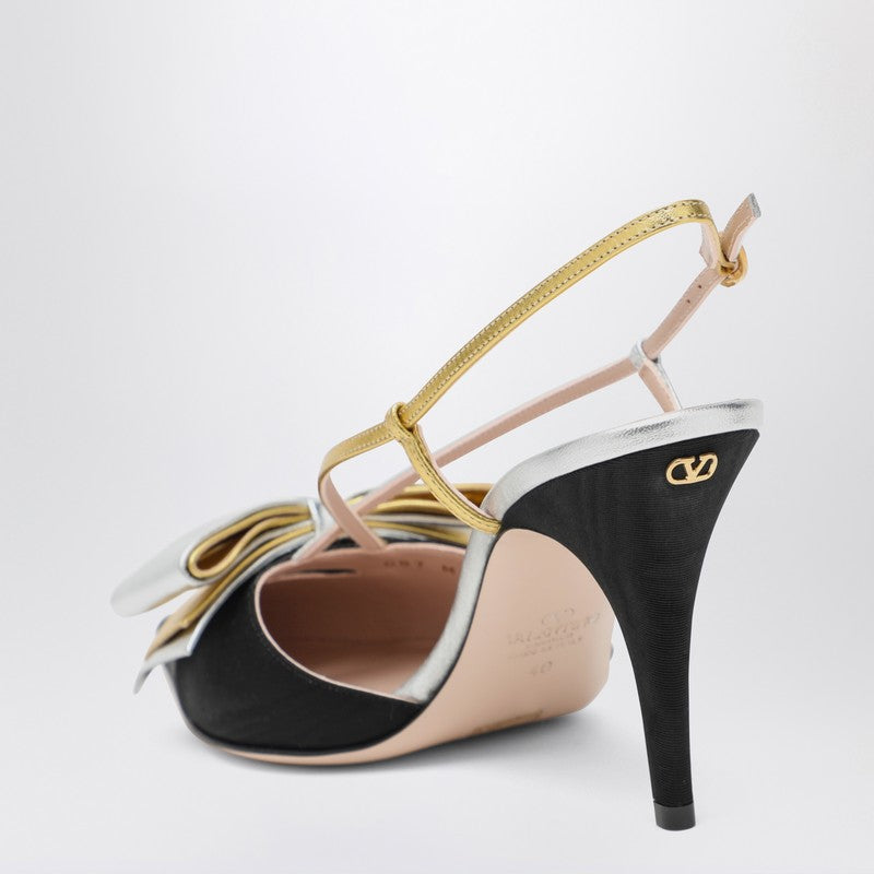 Slingback Bowow pumps black with bow