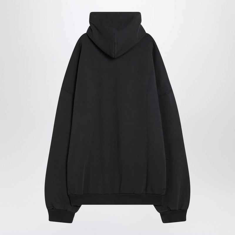 Optical Black Washed Oversized Hoodie