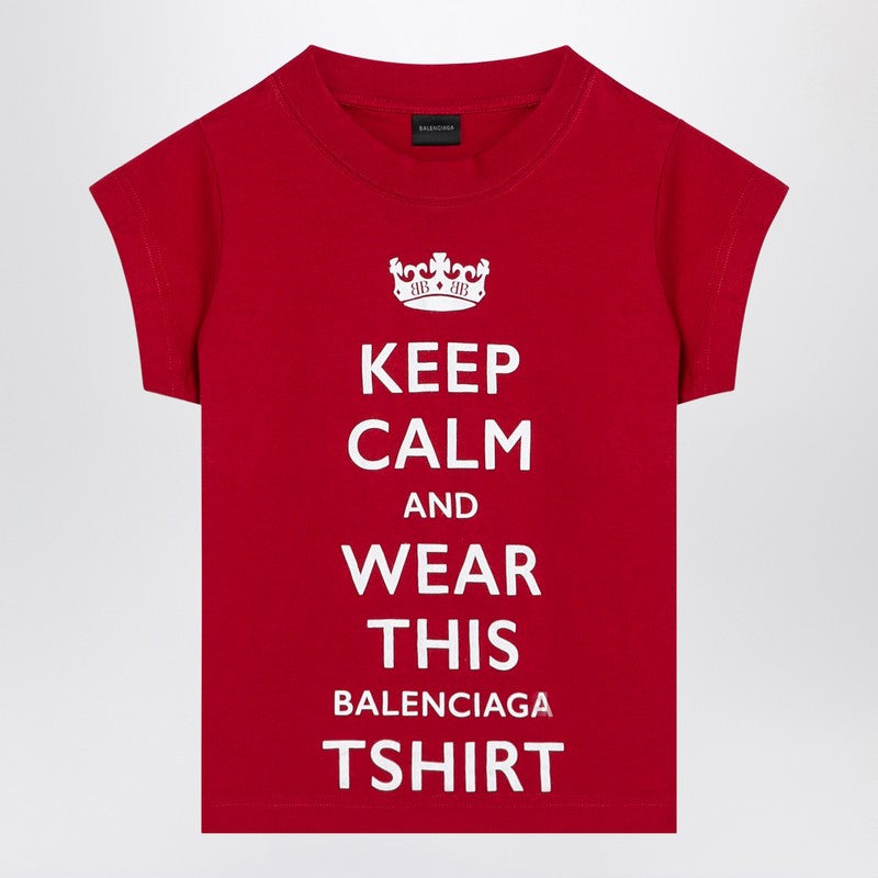 Red Cropped T-shirt Keep Calm