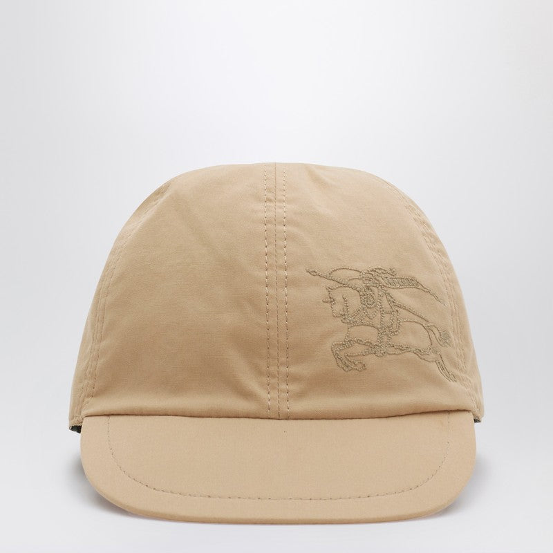 Reversible Check Pattern Beige Baseball Cap