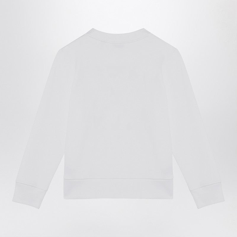 White Cotton Sweatshirt With Logo Print
