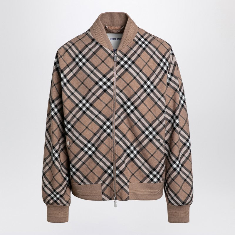 Check Pattern Zipped Cardigan