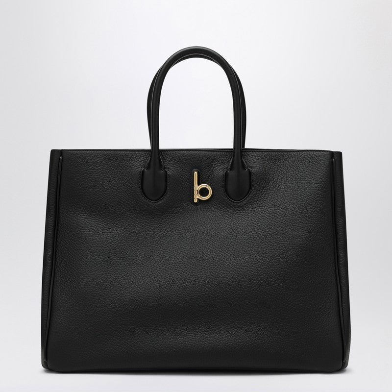 Rocking Horse Medium Black Leather Tote