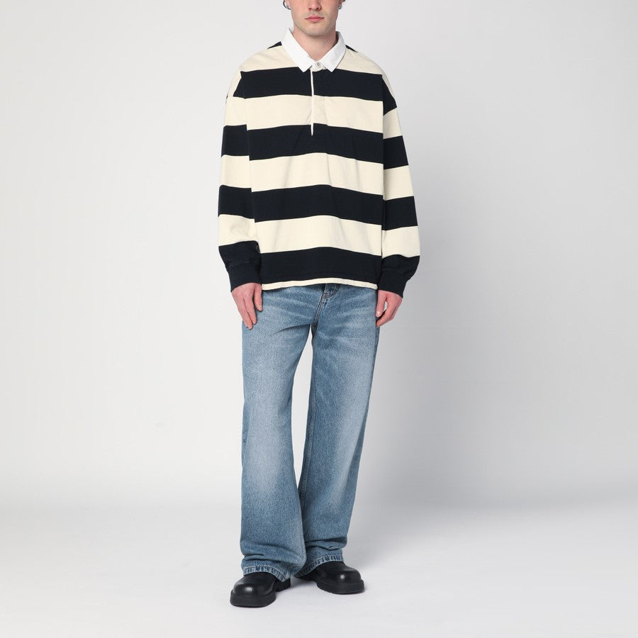Striped Polo Shirt Black/Ivory
