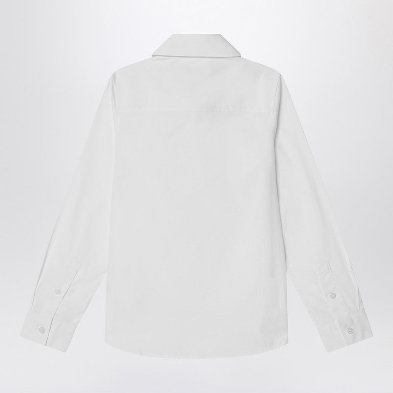 White Stretch Cotton Shirt With EKD