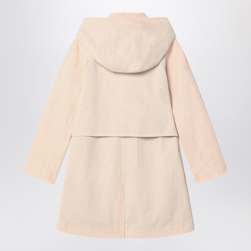 Light Pink Car Coat In Cotton And Nylon