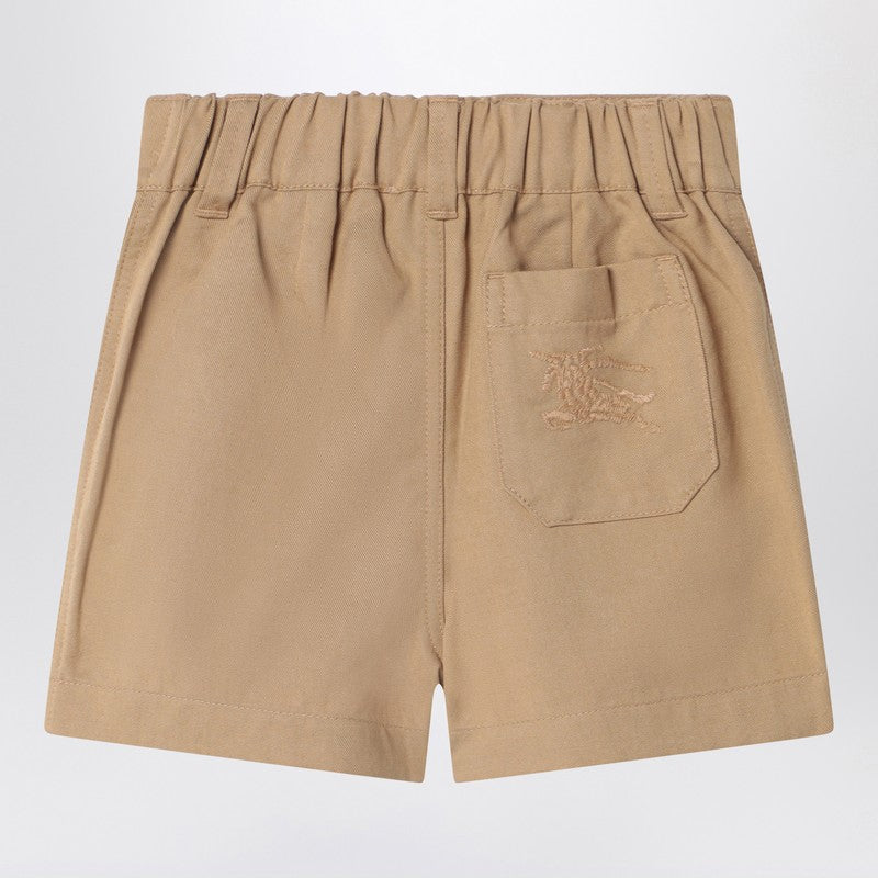 Beige Cotton Blend Shorts