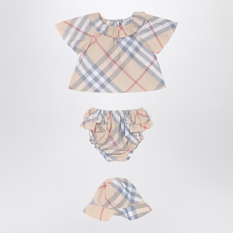 Set Of Three Pieces Light Beige With Pattern
