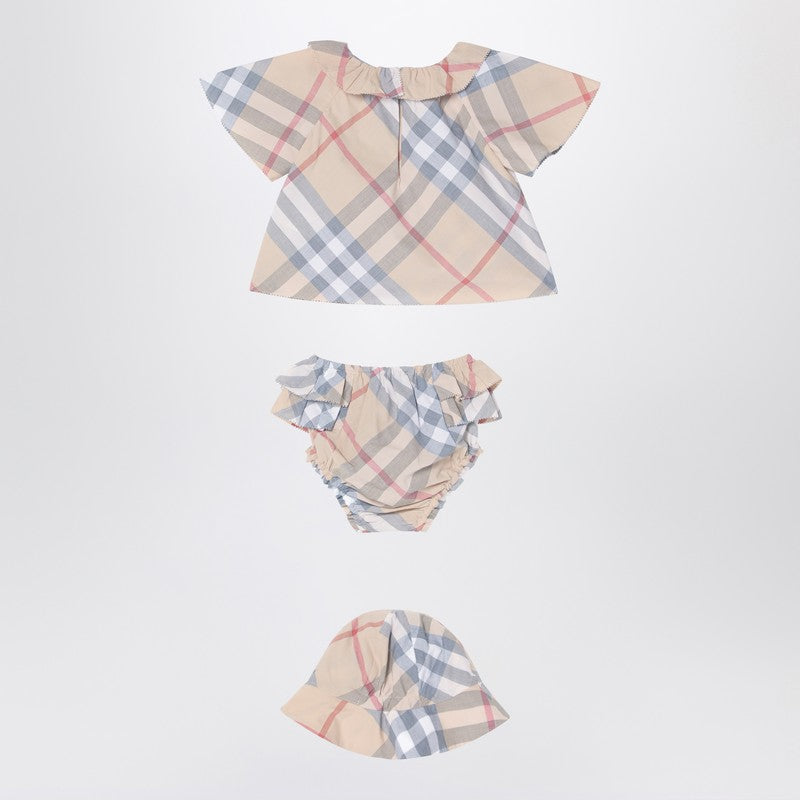 Set Of Three Pieces Light Beige With Pattern