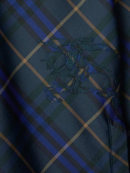 CHECK PATTERN HOODED ZIP-UP JACKET