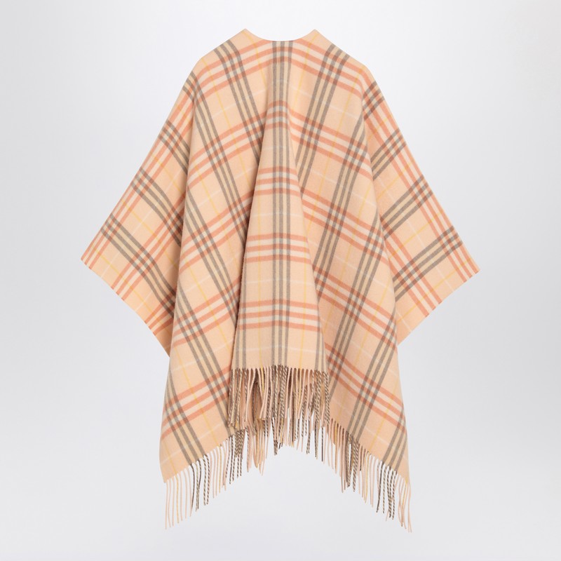 Check Pattern Wool And Cashmere Cape
