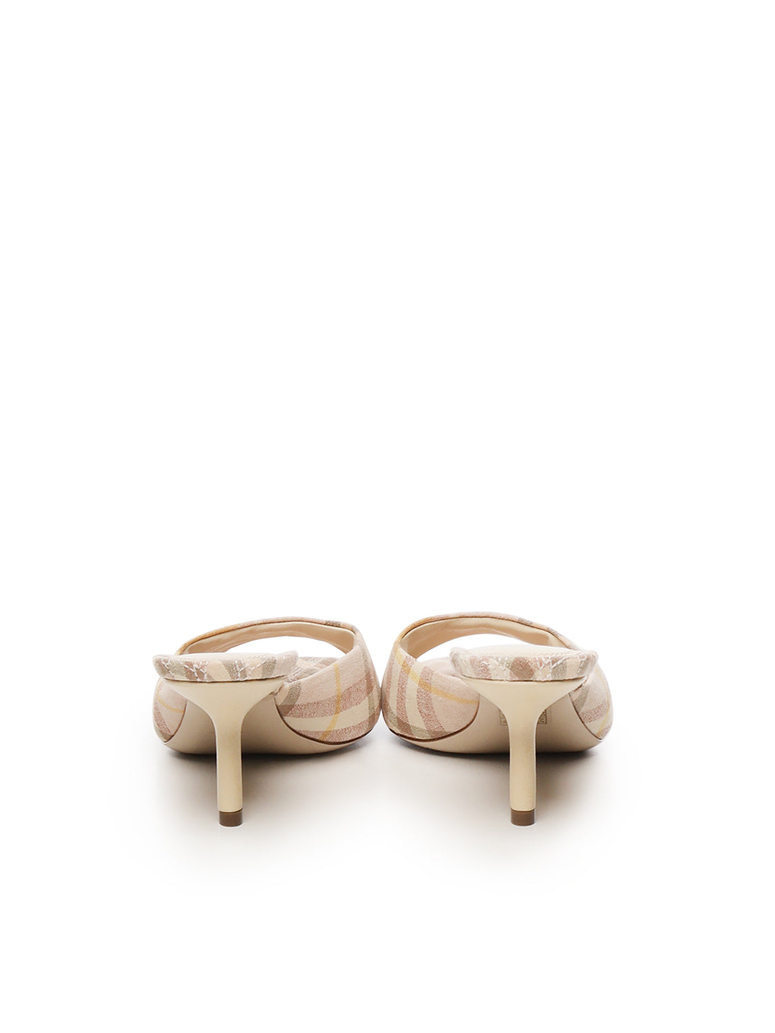 CHECKED LINEN SANDALS HEEL