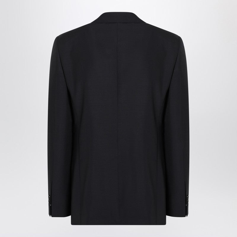 Navy Blue Wool Blend Jacket