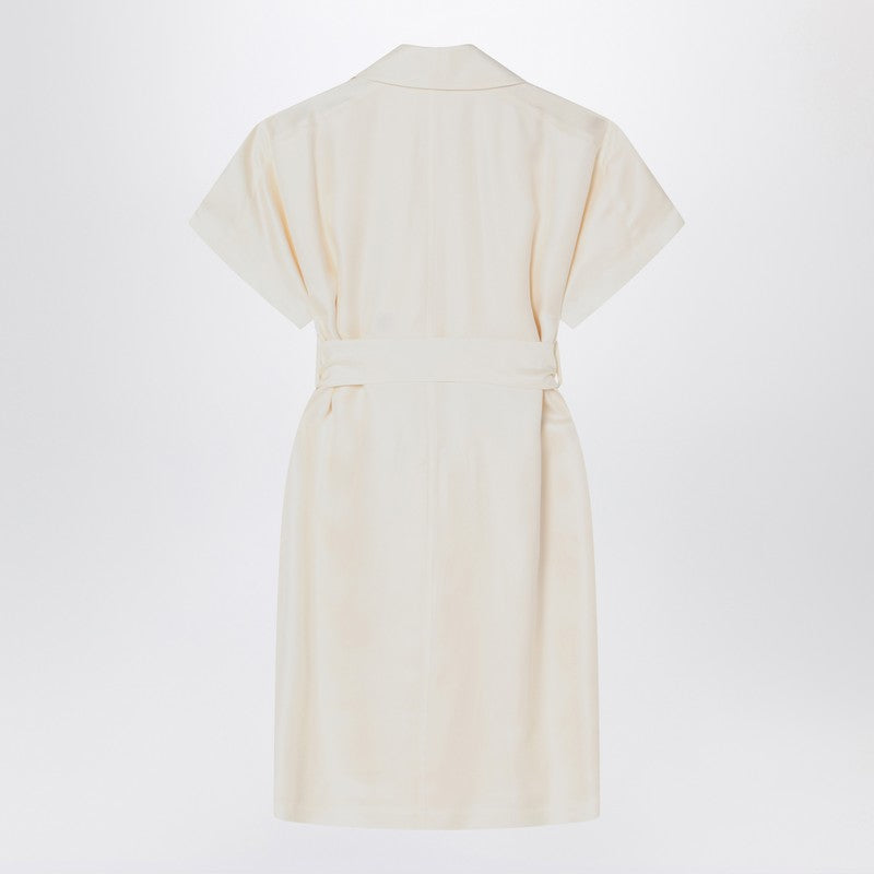 Ivory trench dress in viscose
