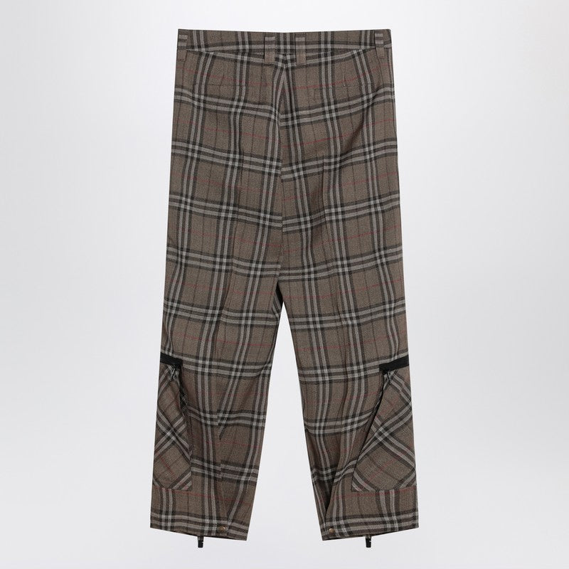 Cargo Pants Check Pattern In Silk Blend