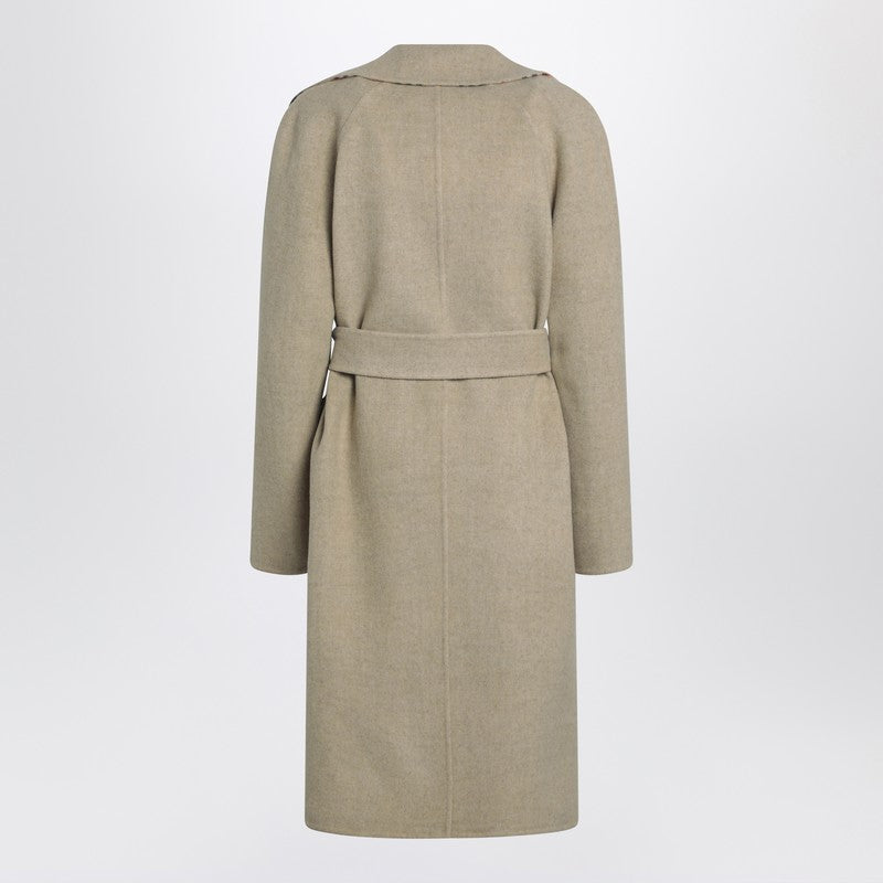 Sand reversible wool coat