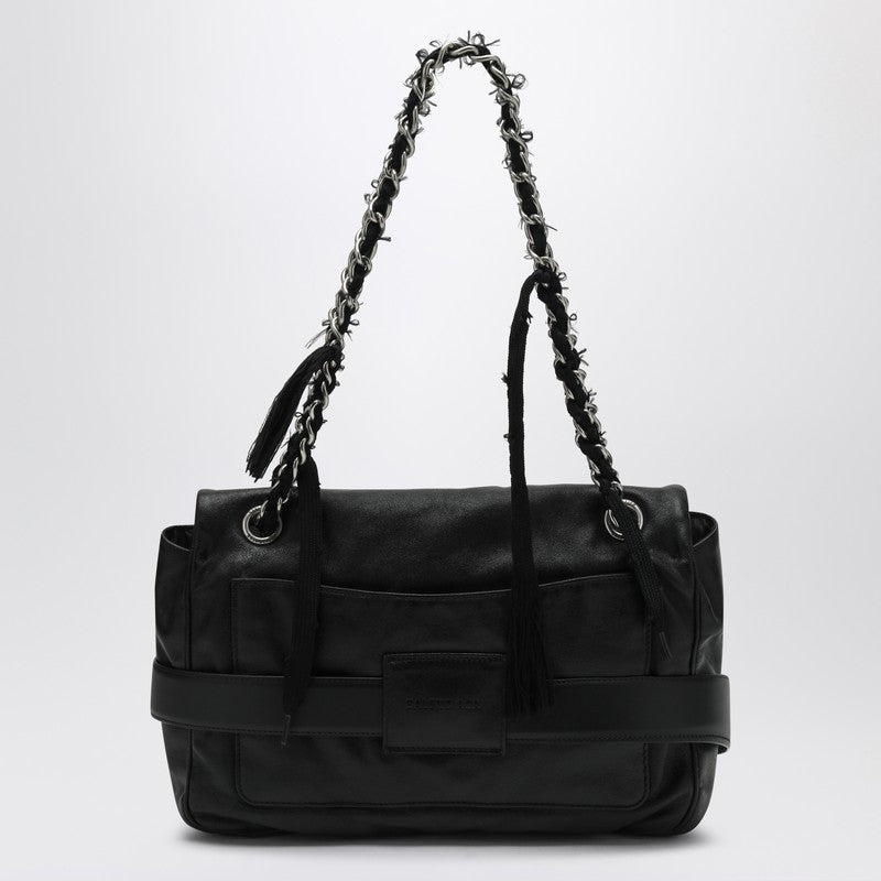 Medium Black Leather Shoulder Bag Modu