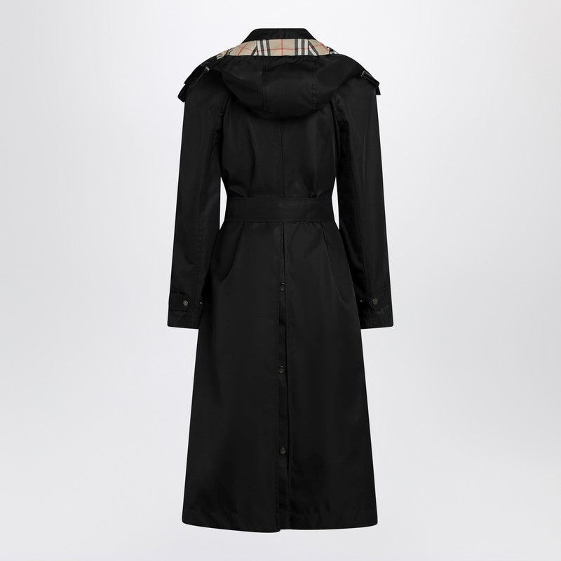 Long black nylon car coat