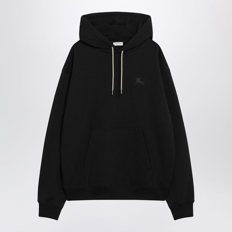 Black sweatshirt with Check-pattern inserts