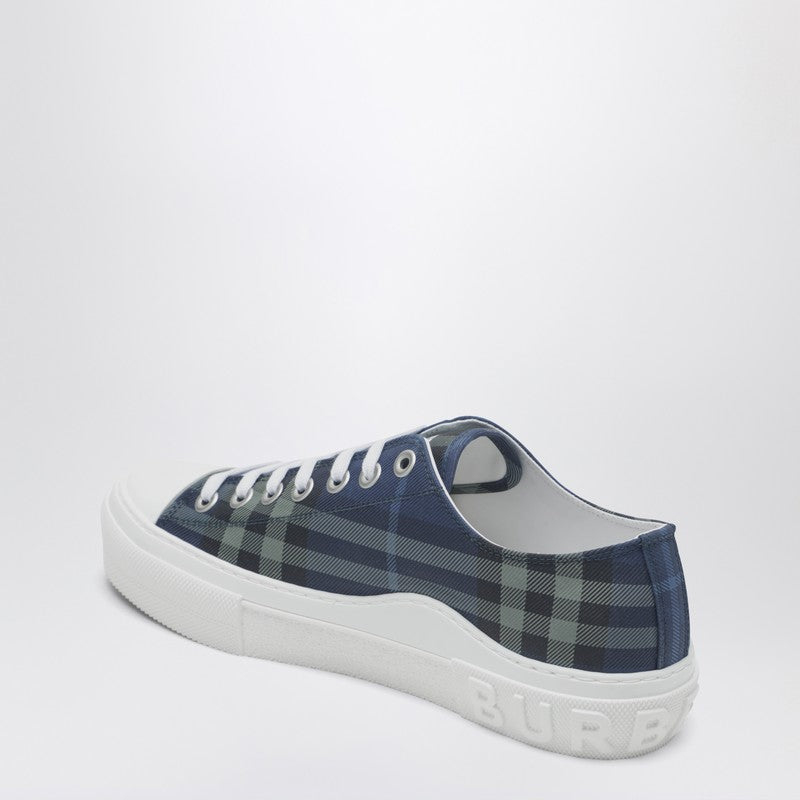 Blue Check cotton sneakers