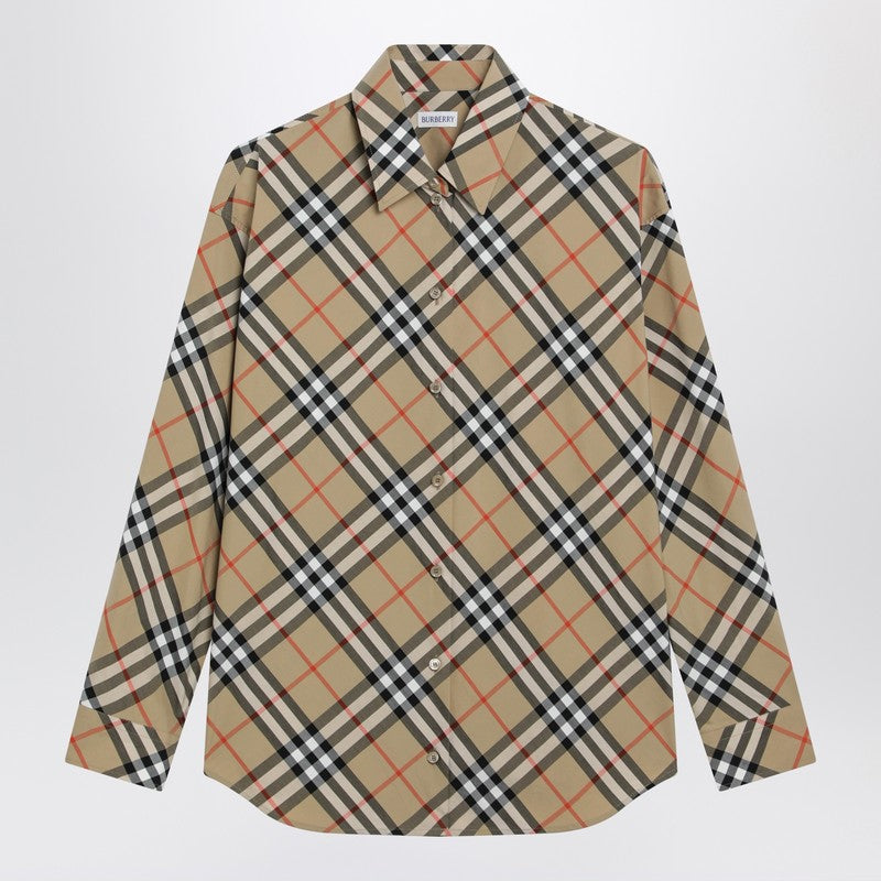 Beige shirt with Check pattern