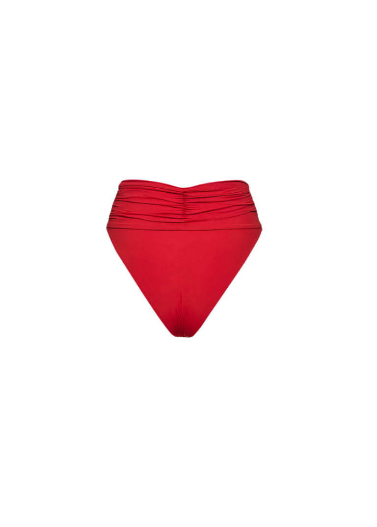 HIGH-WAISTED FLOWER APPLIQUÉ SWIM BOTTOM