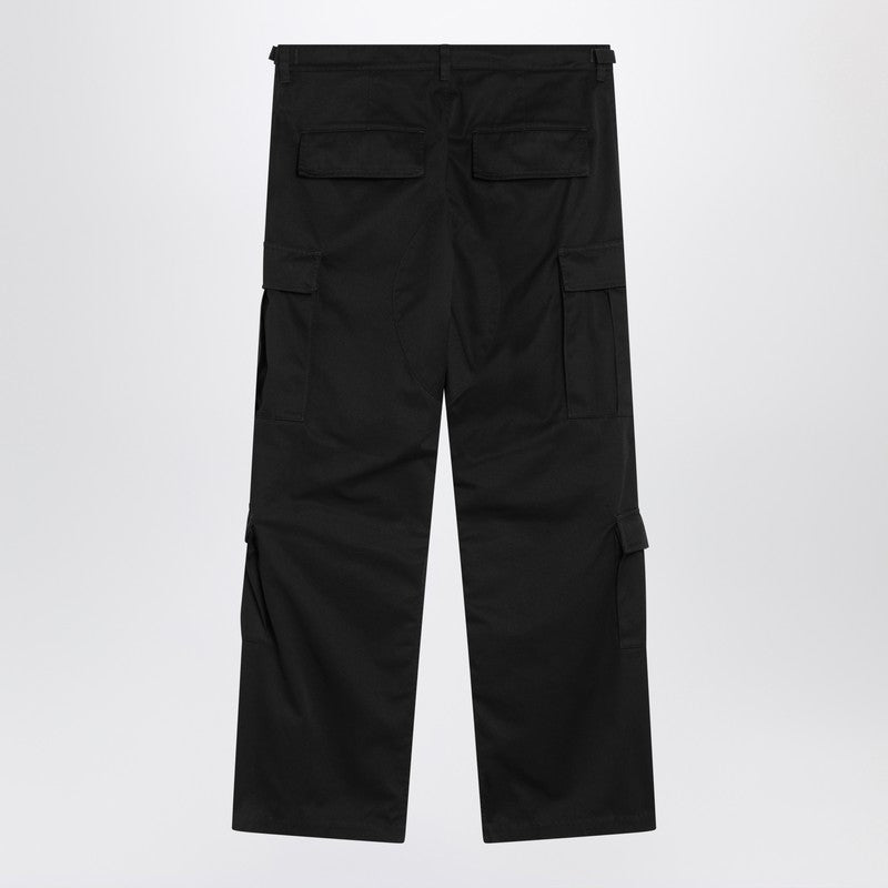 Black Cargo Pants In Cotton Blend