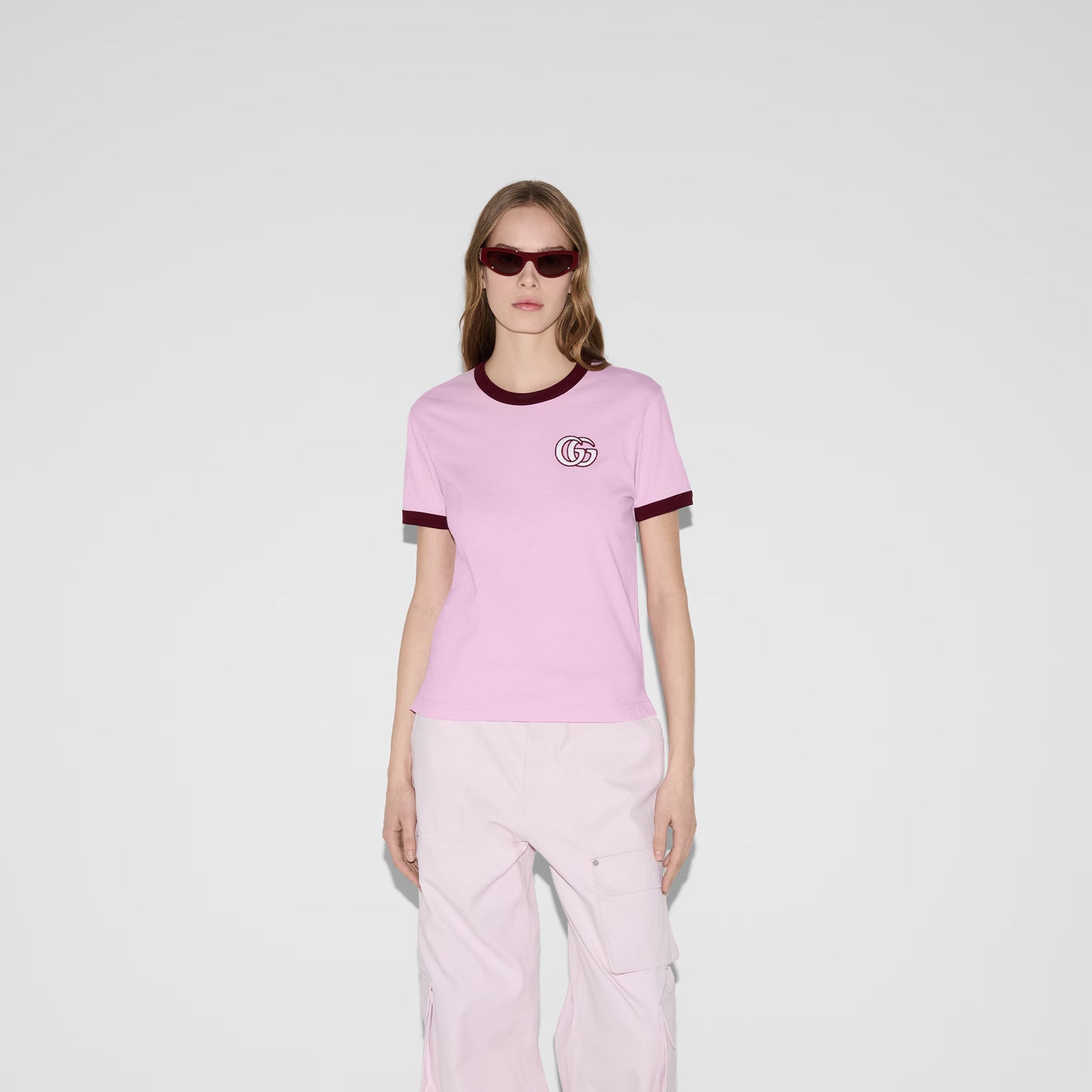 Embroidered cotton jersey T-shirt