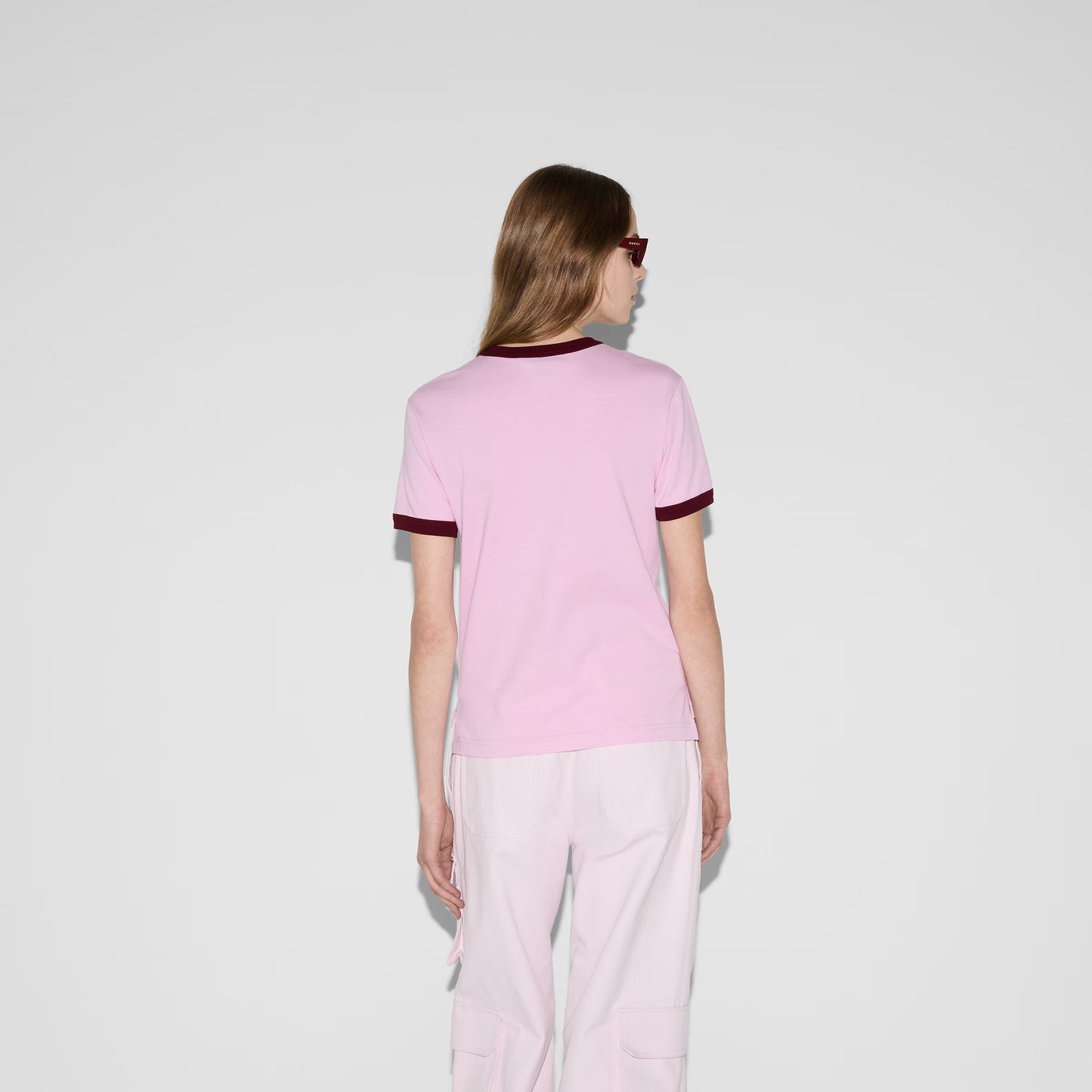 Embroidered cotton jersey T-shirt
