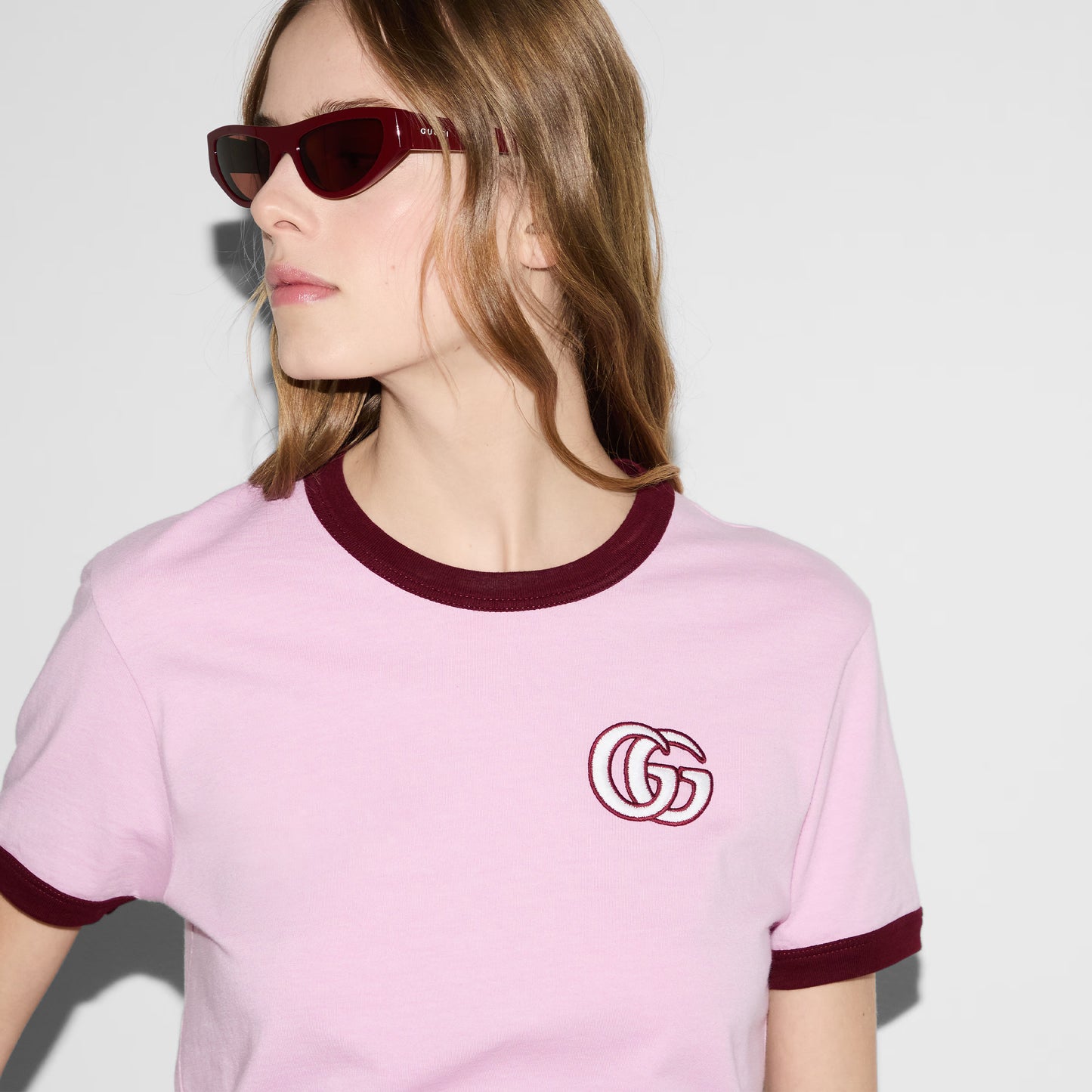Embroidered cotton jersey T-shirt