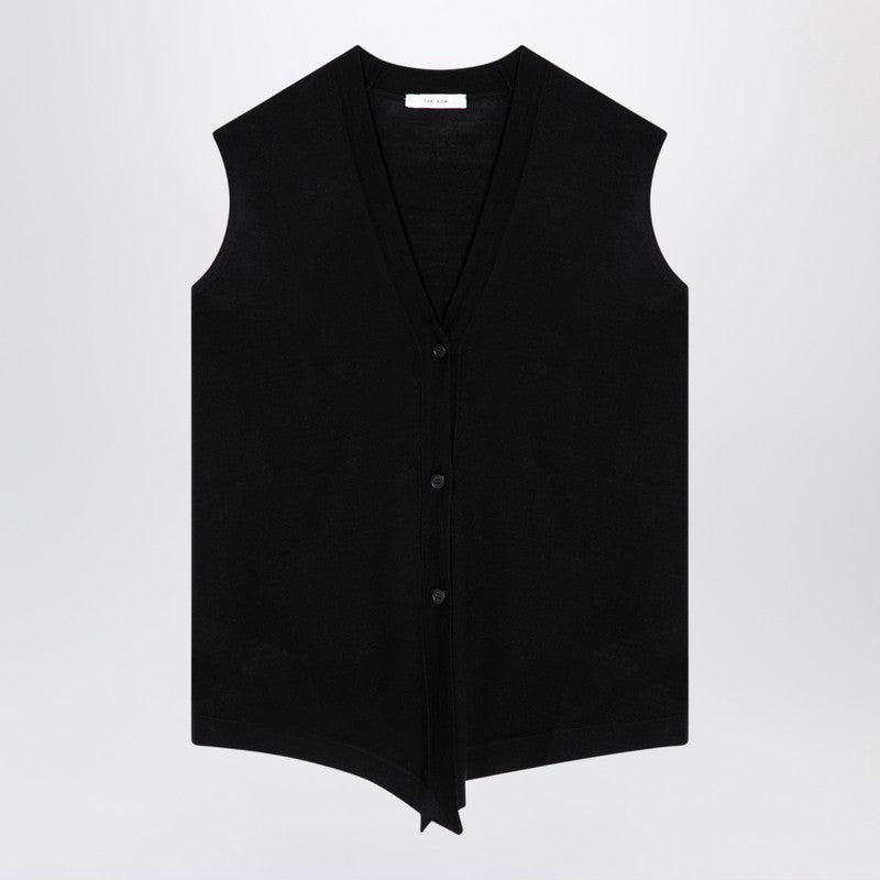 Black Wool Waistcoat Cardigan
