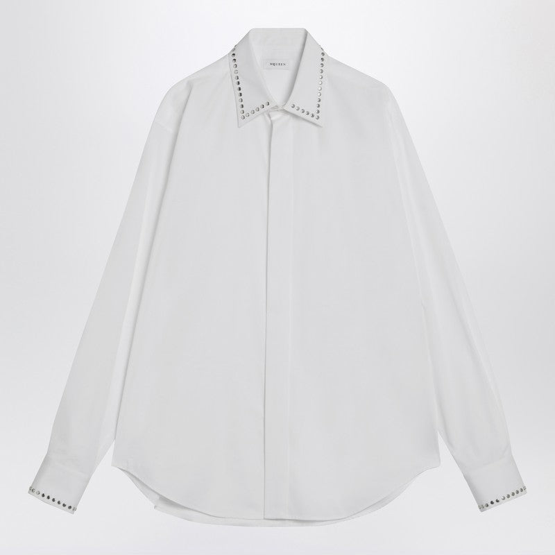White cotton shirt with studs