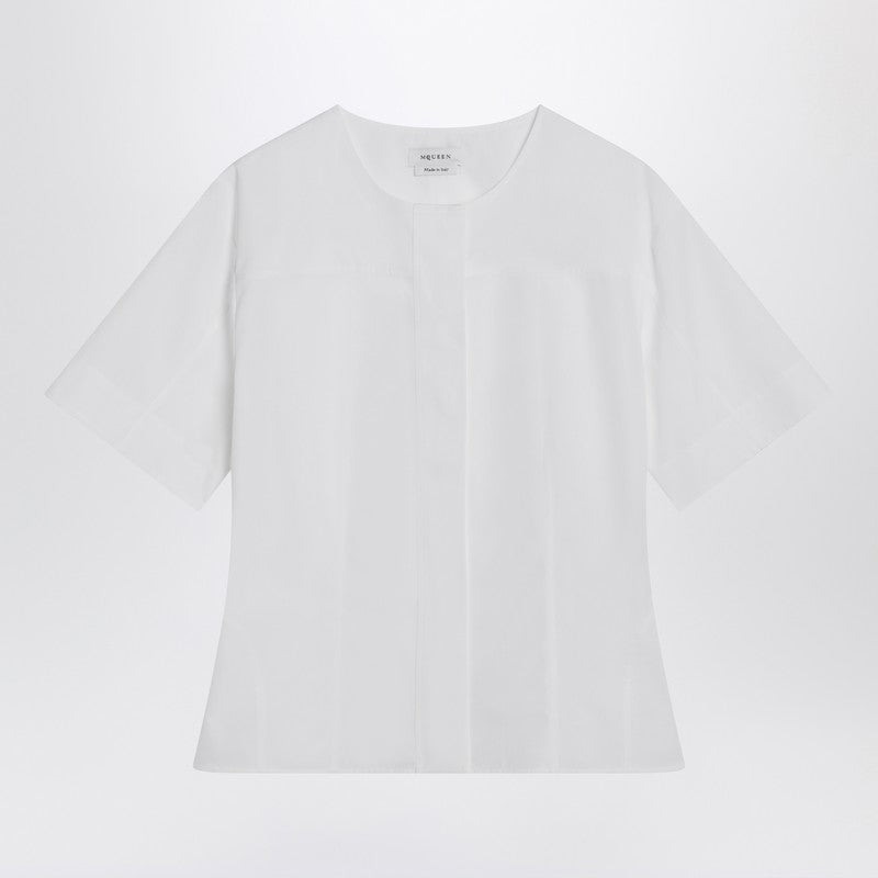 White corset shirt in poplin