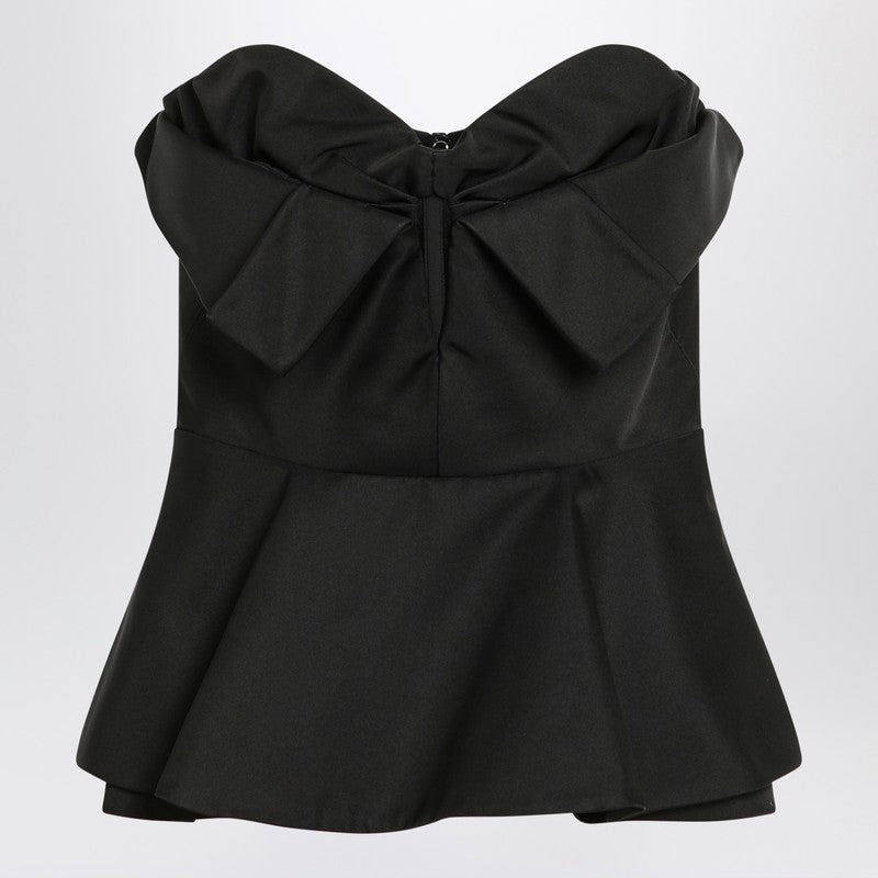 Black corset top in silk blend