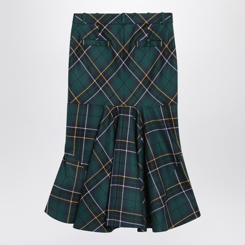 Flared skirt in wool tartan