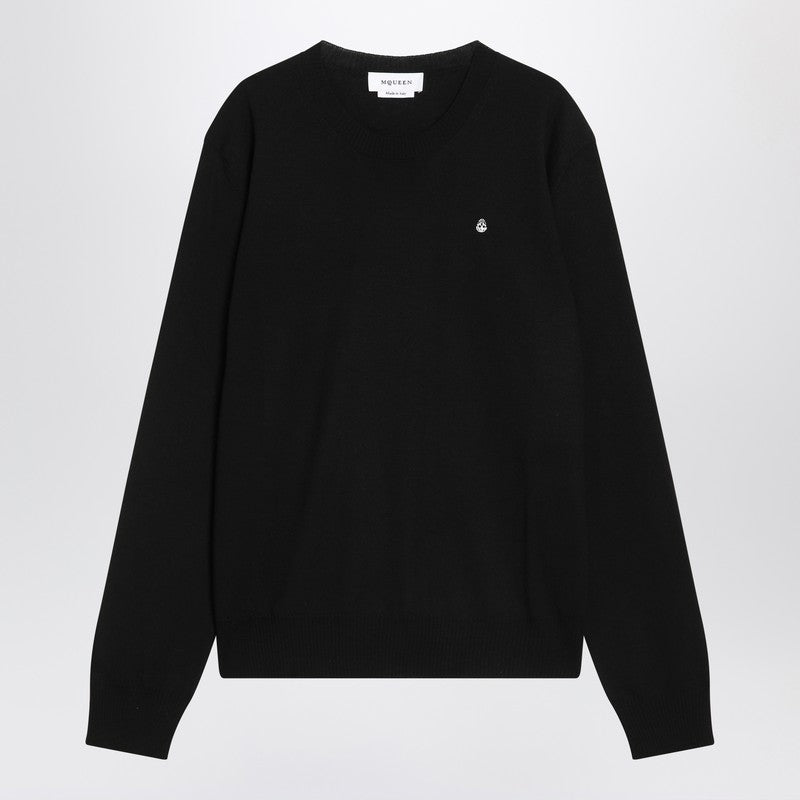 Sweater black in wool