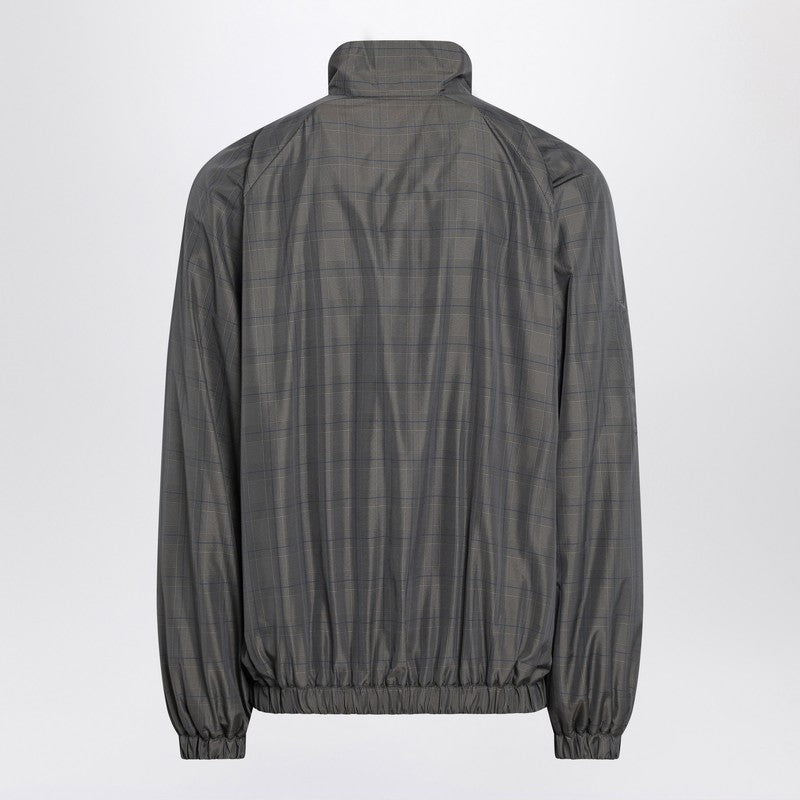 Grey/blue nylon zip-up jacket