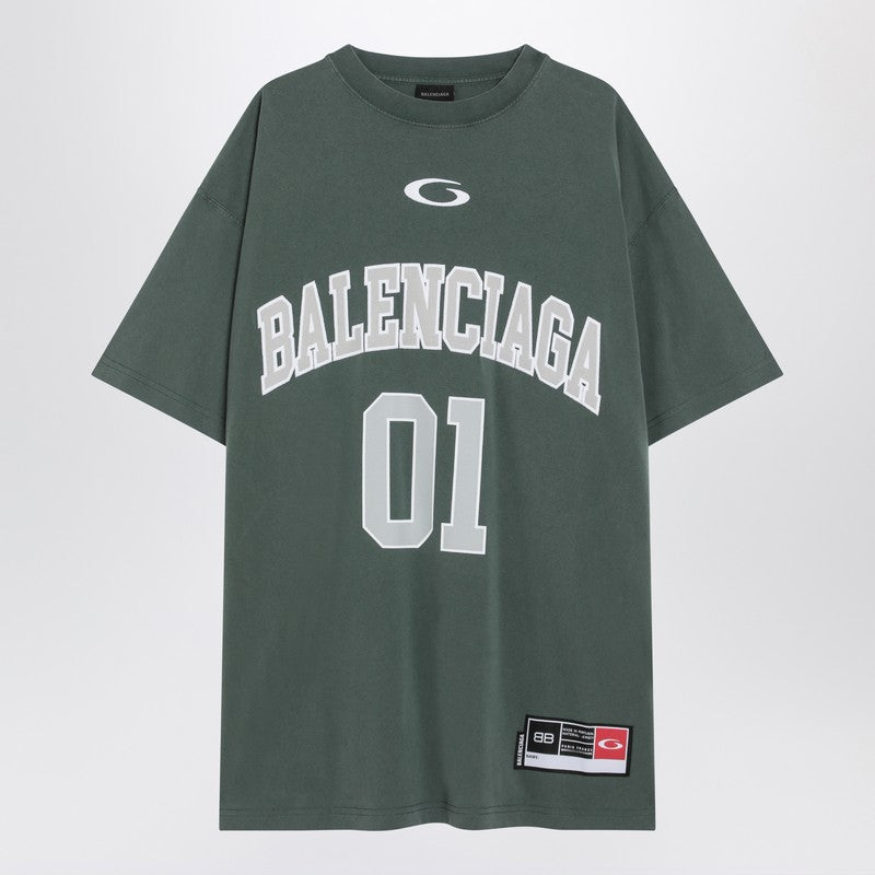 Dark green/light grey oversized basketball T-shirt