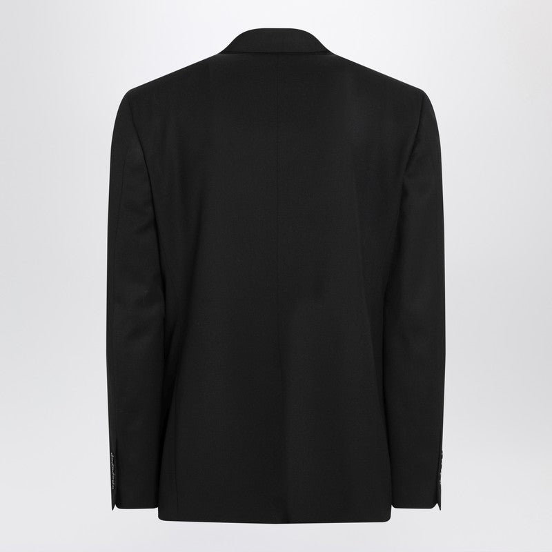 Single-breasted black wool jacket